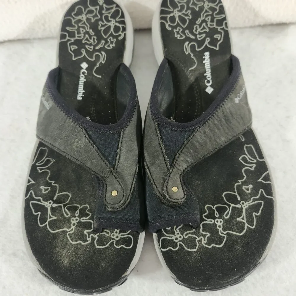 Columbia Women's Sz 9 Kea II flip-flop sandals in black Comfort